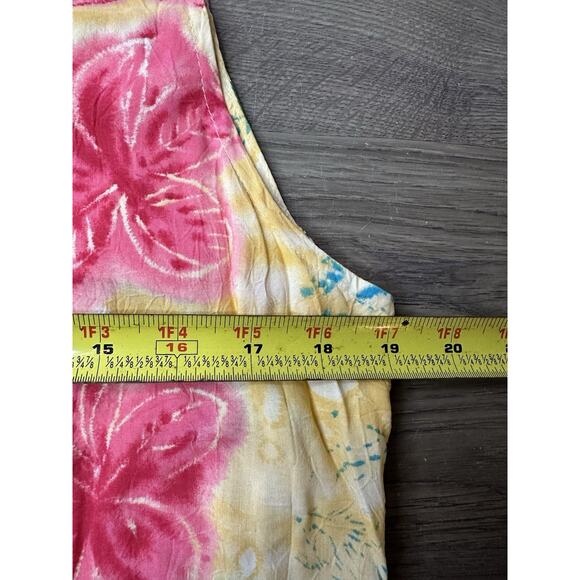 Jams World Floral Print Button Front Sleeveless Dress Strawbiscus Large Vintage - Picture 9 of 10